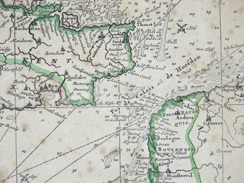 Antique Sea Chart ENGLISH CHANNEL original Theodore Danckerts nautical map c1695 - Picture 5 of 6