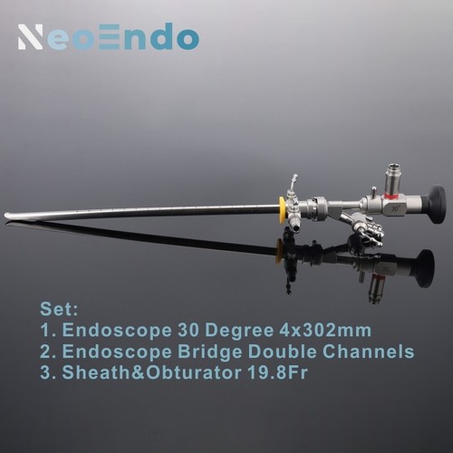 Cistoscopio rígido de urología 30 grados 4x302 mm con funda y puente endoscopio - Imagen 6 de 22
