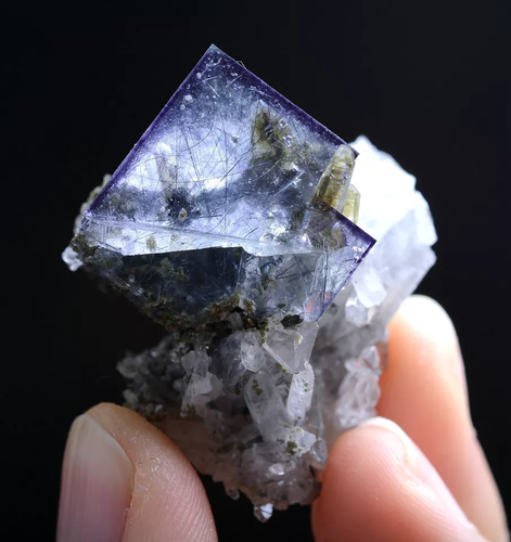 20g Natural Bismuthinite Purple FLUORITE & Pyrite Mineral Specimen/Yaogangxian - Picture 5 of 9