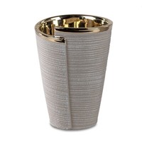 Vase Tischvase Blumenvase Keramik Sand-Gold HöHe 17Cm D12 Cm Formano Trend