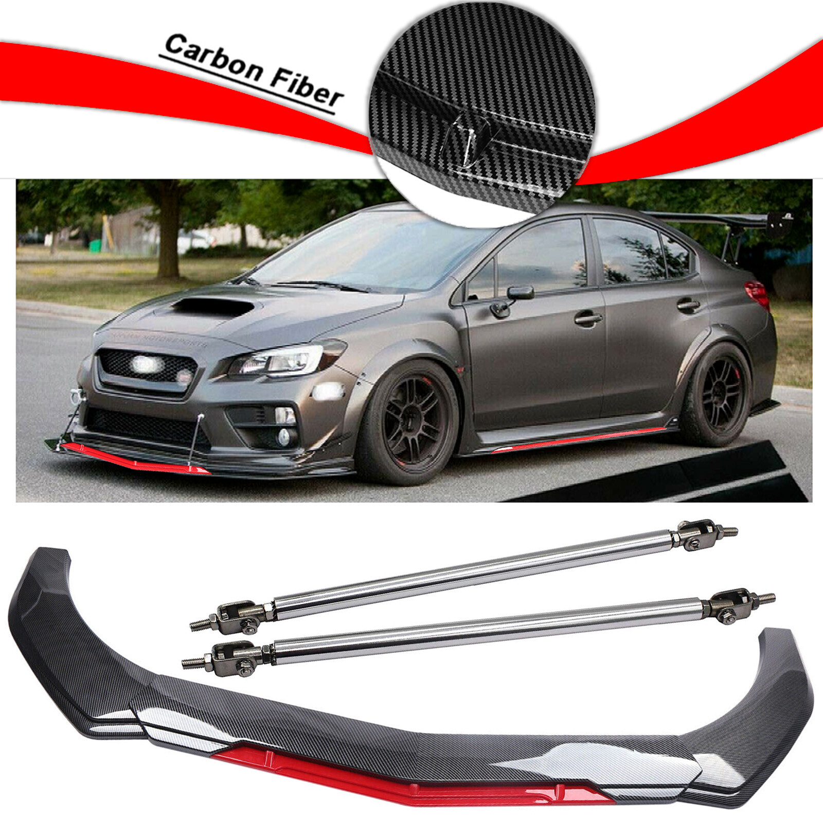 Subaru Impreza WRX STI Front Bumper Lip Spoiler Splitter Body Kit