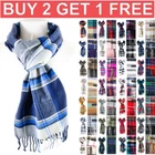 Mens Womens Winter Warm SCOTLAND Made 100% CASHMERE Scarf Scarves Plaid Wool