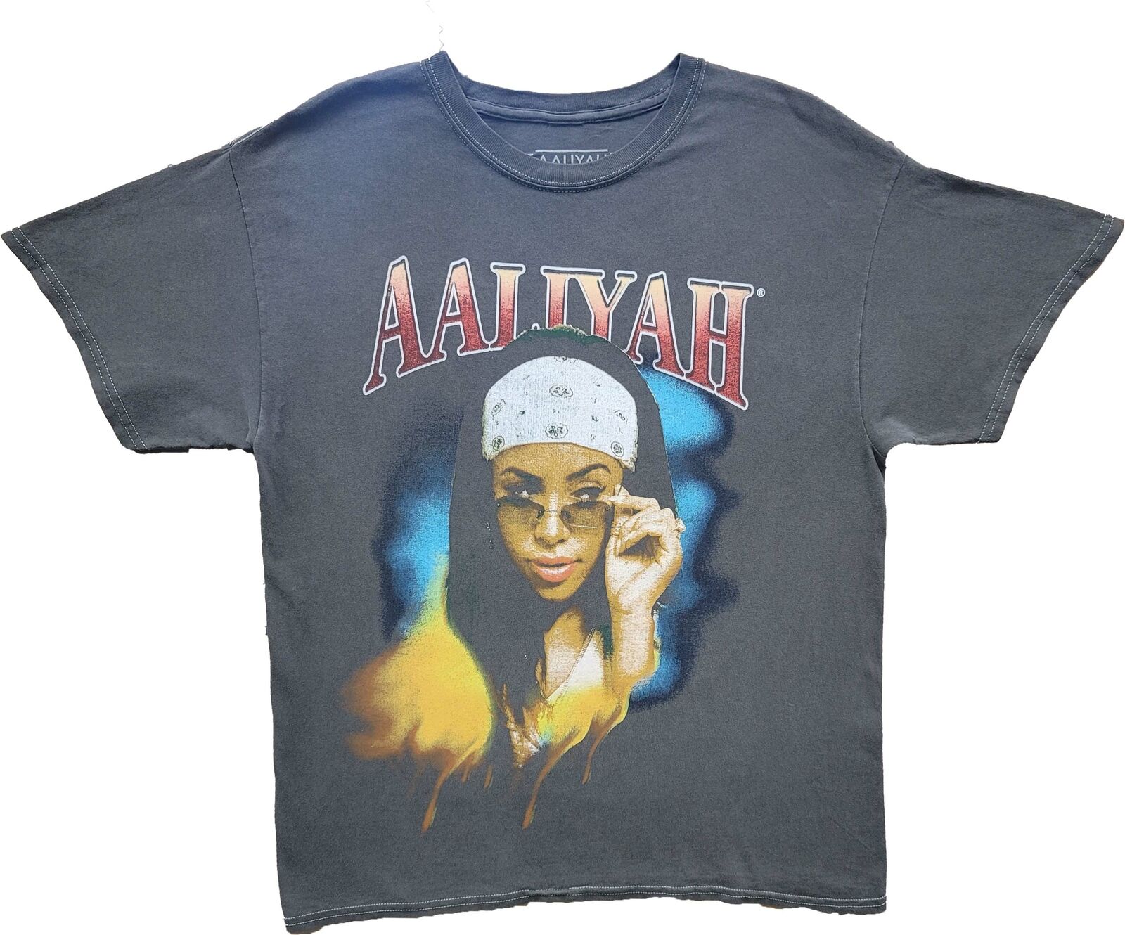 sagsøger dråbe Diskriminering af køn New Men's Aaliyah Vintage Graphic R&B Singer Classic T-Shirt Retro Tee Grey  | eBay