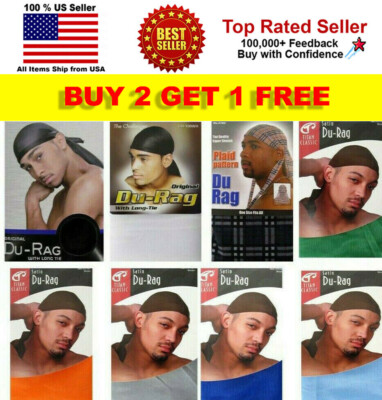 Men's DU RAG DU-RAG Long Tie Wave Cap Sports Tie Down Cap HeadWrap