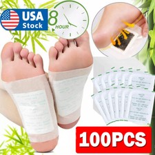 100 Pack Detox Foot Patches Pads Natural plant Toxin Removal Sticky Adhesive