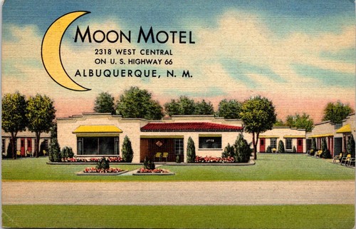 Route 66 Moon Motel Albuquerque New Mexico Postkarte E55