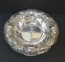 STUNNING ANTIQUE GORHAM STERLING SILVER ART NOUVEAU CHASED REPOUSSE BOWL 