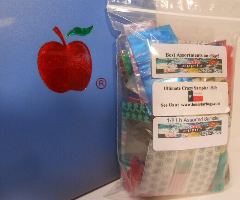 apple brand baggies  "CRAZY" SaMPLER zippitz bags 1/8 lb!  A NICE MIX BAG ! 150
