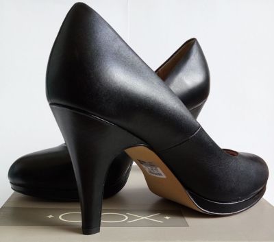 NEU Cox Pumps Plateau Style Echt Leder Gr.40 schwarz Damen Damenschuhe NP 69,95 