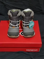 Toddler Size 4 Grey Winter Boots Waterproof Insulated See Kai Run Never Worn 