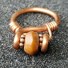 Islamic carnelian paleo ring copper size 8