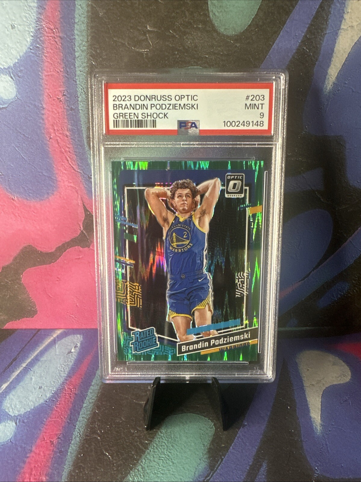 2023 Donruss Optic Brandon Podziemski Green Shock Rated Rookie PSA 9 #203