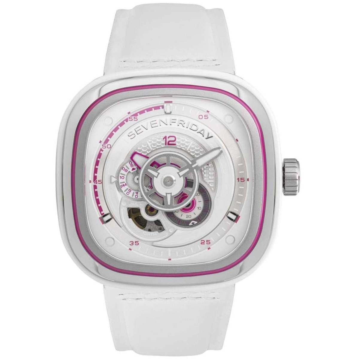 SevenFriday Men's Watch P-Series Beach Club White and Pink Dial