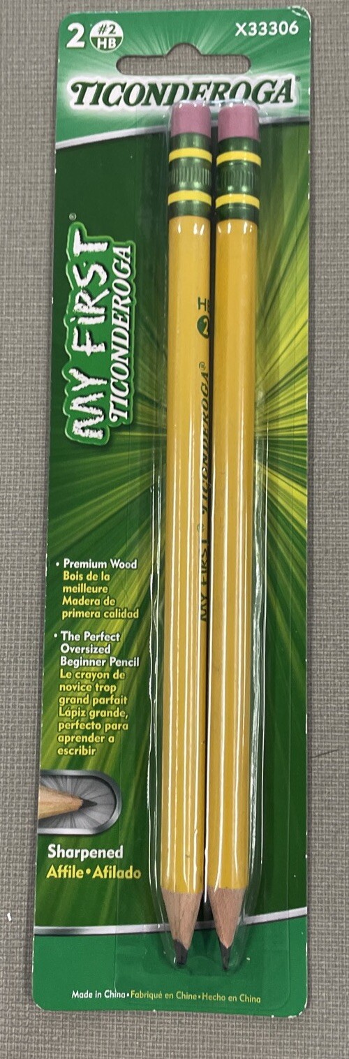 Dixon Ticonderoga My First Beginner #2 HB Pencils 2-Pack with Latex-Free Eraser 33306-image