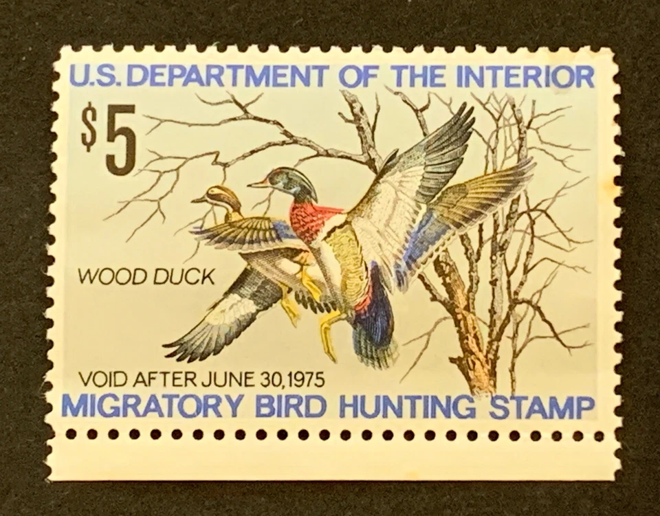 Travelstamps: US Duck Stamps Scott #RW41 $5 Mint OG H “Wood Duck” - Image 2 of 4