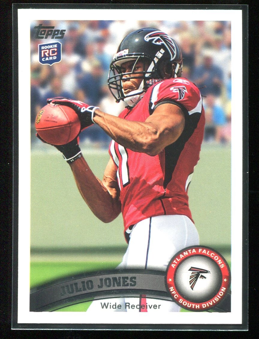 2011 Topps Julio Jones #350 Rookie RC Ball At Chest Atlanta Falcons