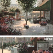 36W"x24H" MY FAVORITE CAFE by CHRISTA KIEFFER - FLORAL TERRACE CHOICES of CANVAS