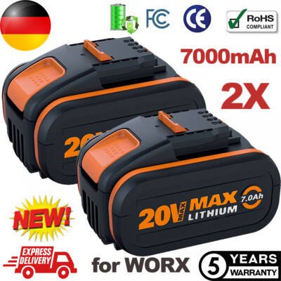 2x Akku Für Worx 20V 70000mAh Li-ion WA3551.1 WG169 WG179E WG259 WX523.9 WX390.1