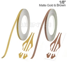 1/8" 3mm Matte Gold & Brown Pinstriping Pin Stripe Line DIY Vinyl Decal Sticker