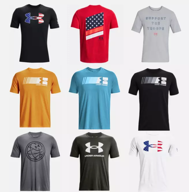 Under Armour T Shirt Mens UA Short Sleeve Cotton Graphic Tee Sizes Small to  4XL