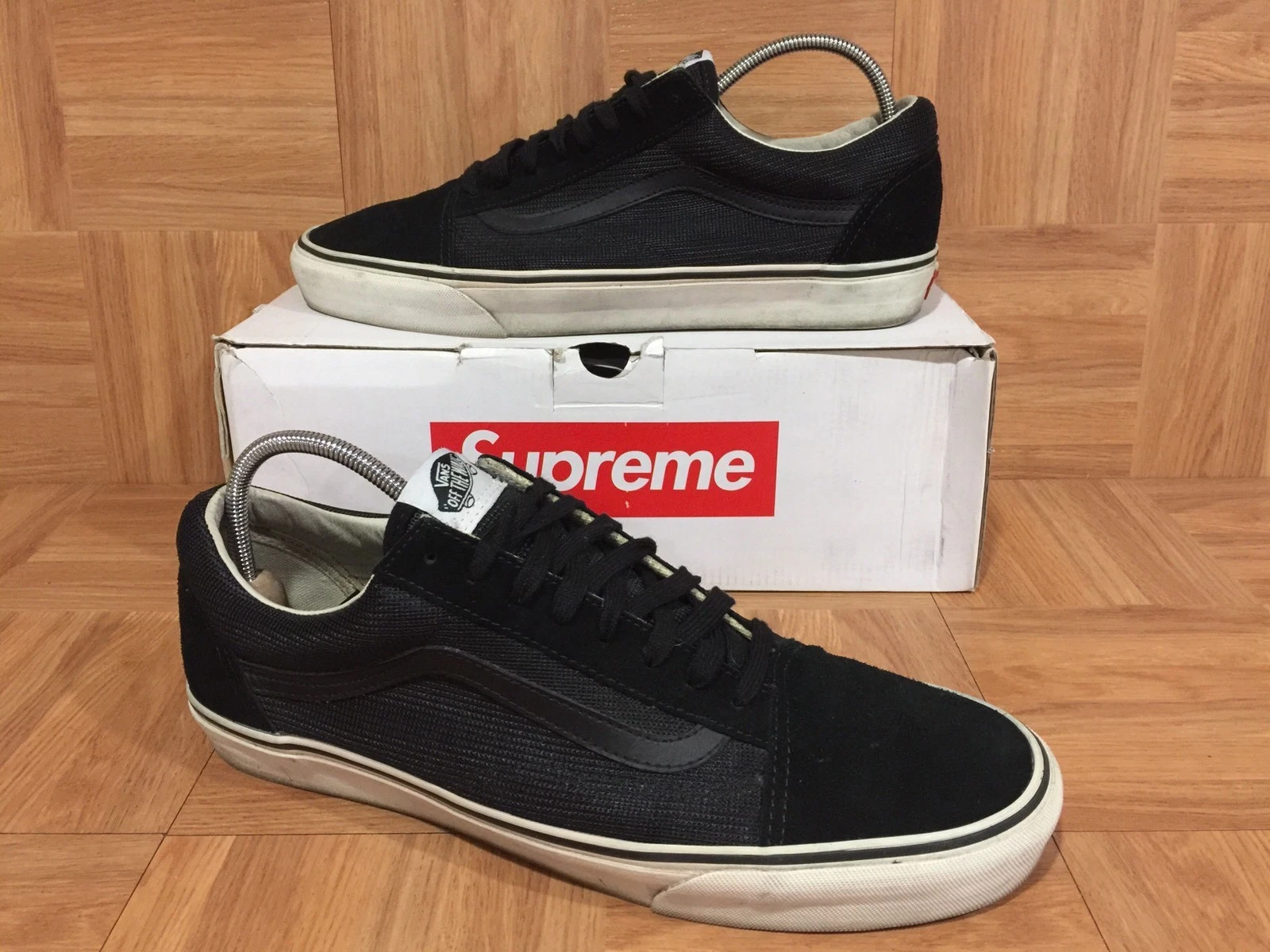 RARE? VANS Supreme Old Skool '92 maille noire taille 13 homme daim deux tons mètre