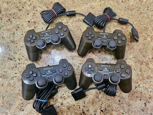 Lot Of 2 Sony PlayStation 2 PS2 Blue Clear Controller DualShock OEM  Read