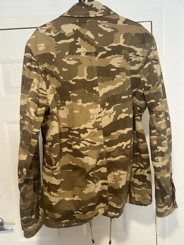 Belstaff Men’s Camouflage Cotton Twill Overshirt Jacket Button Front L Brown image 3