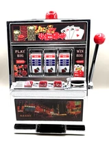 Slot Machine Bank with Jackpot Sound & Flash , 12.5” Works Great! See Video