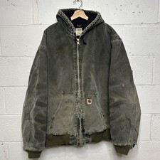 Vintage Carhartt Quilted Hooded Active Jacket Moss Green J130 MOS