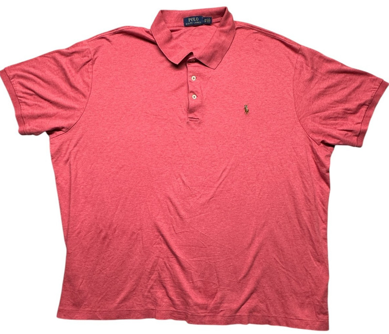 Polo Ralph Lauren Men's Polo Shirt Coral Red Solid 3XB Classic Fit Short Sleeve