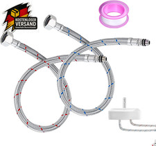 Wasserhahn Verlängerung Set 2 Stück Edelstahl 80cm G3/8 M10, Dichtband