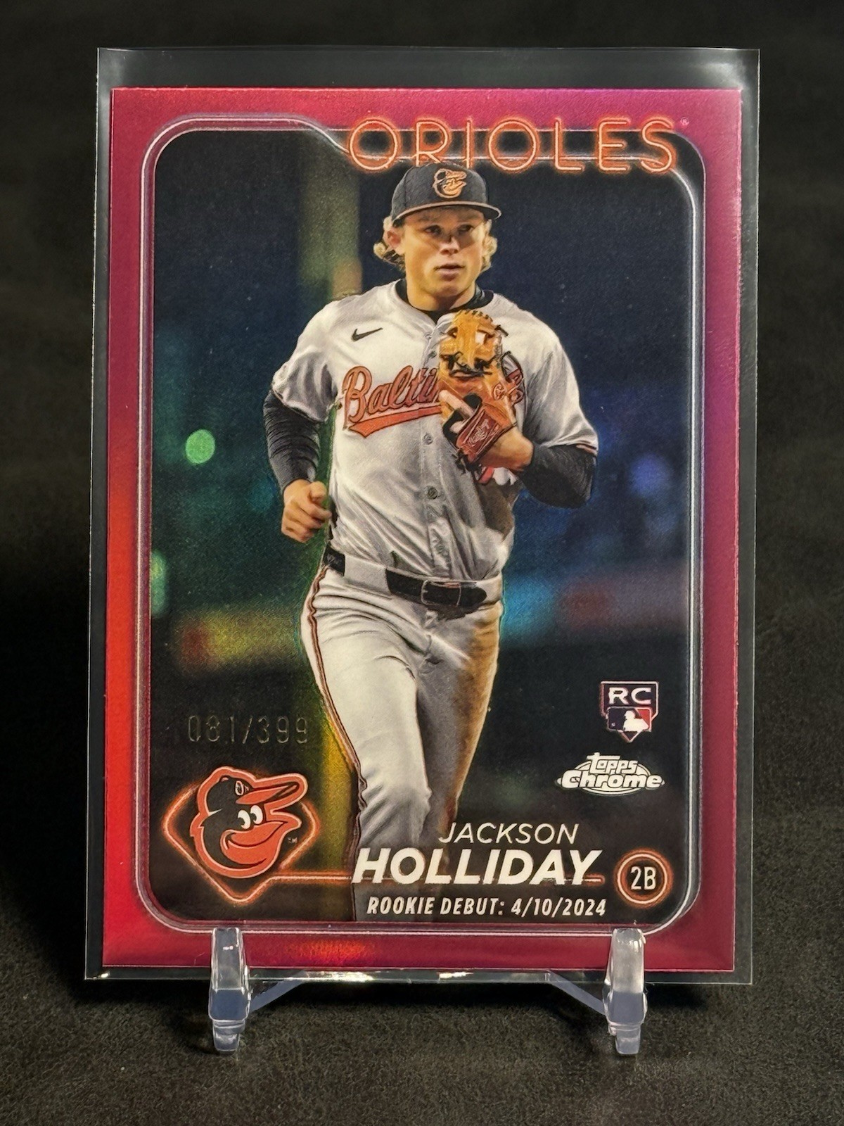2024 Topps Chrome Update USC89 Jackson Holliday RC Rookie Debut Magenta Ref /399