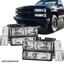 Pair Headlights Bumper Corner Lights For 1988-1993 Chevy C K 1500 2500 3500