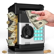 Mini Electronic Piggy Bank ATM Password Money Box Cash Coins Saving Kids Gift