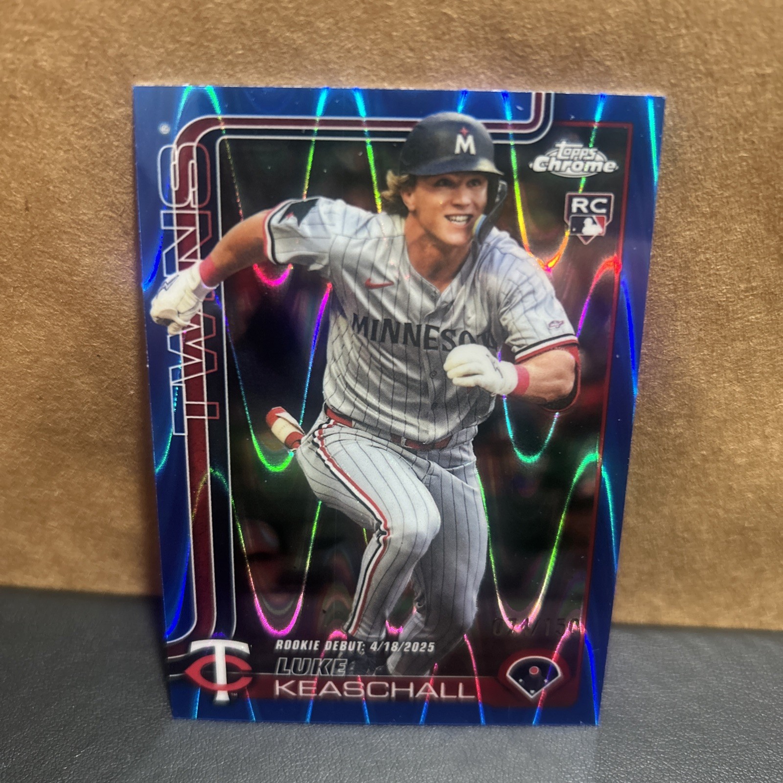 2025 Topps chrome update Luke Keaschall Rookie Debut Blue Raywave/150