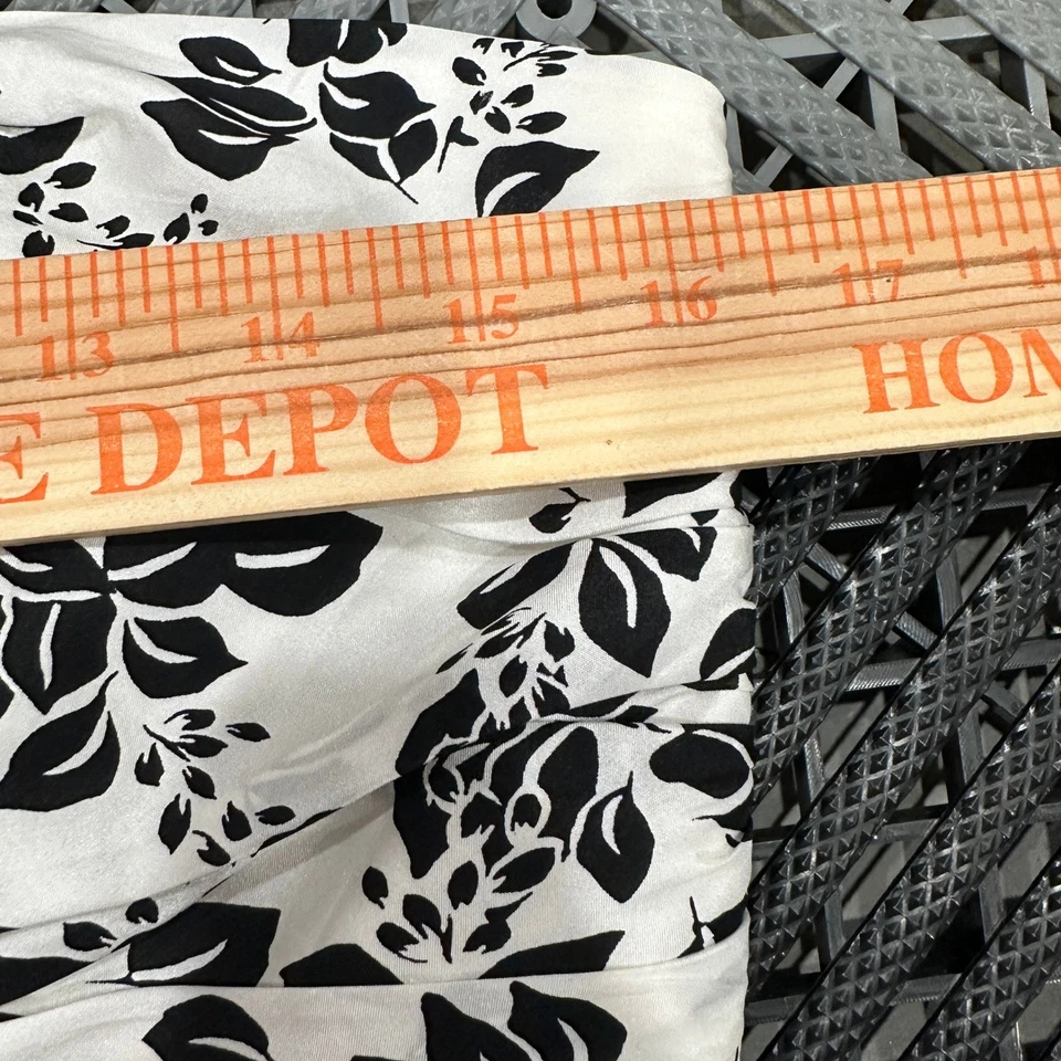 Vestido acanalado floral sin tirantes del mercado negro de la Casa Blanca talla 10 seda algodón Foto 3 de 4