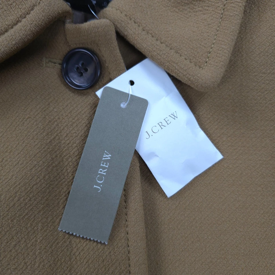 Chaqueta J Crew Mujer Talla 4 Marrón Nogal Dama Día Abrigo Italiano Doble Tela NUEVO Foto 4 de 4
