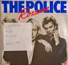 The Police Roxanne Vinyl Record 7" VG+/VG+ AMS 7348 1978