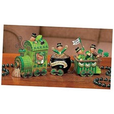 Leprechaun Express Tabletop Train - St. Patrick's Day Home Decor - 3 Piece Set