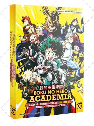 My Hero Academia Season 1-8 + Vigilantes Memories 4 Movies Anime DVD English Dub