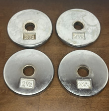 Chrome 2 1/2 lb. Weight Plates Pancake Pro Style Standard 1" Hole - Lot of 4