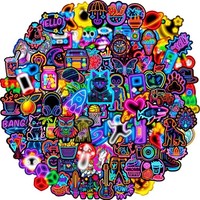 Aufkleber 100 StüCk Cool Neon Sticker Set, Wasserfeste Vinyl Aufkleber, Sticker