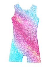Leotards for Girls Gymnastics Toddler Dance Biketards 5-6 Years Sparkle Rainbow