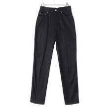 GUCCI Tom Ford period 1996 cotton Logo Twill Leather Patch Pants Bottoms bla...