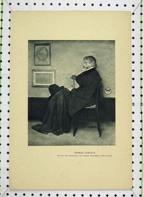 Original alter antiker Druck Potrait Thomas Carlyle James Whistler