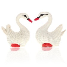 1 paire de cygne blanc mandarin canard aquarium décoration résine petits