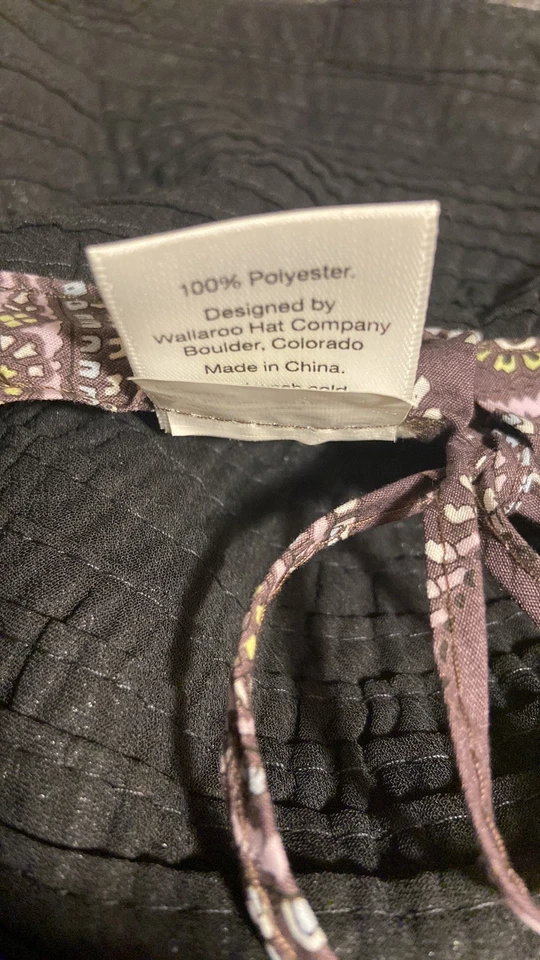 Sombrero ajustable de ala ancha Walleroo negro embalable. Foto 4 de 4