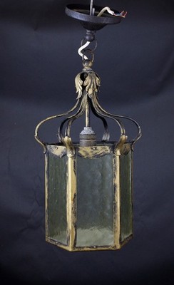 Flurlampe - Eisen / Glas - 20er / 30er Jahre
