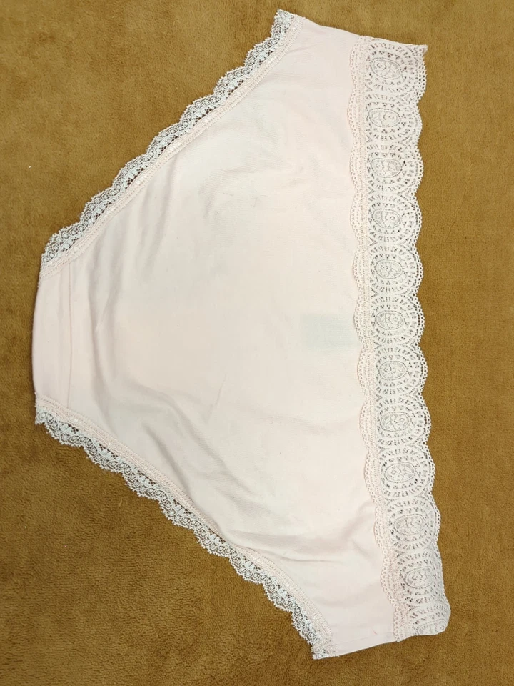 Ropa interior hipster de mezcla de algodón suave con ribete de encaje Rene Rofe - L - Rosa Foto 2 de 2