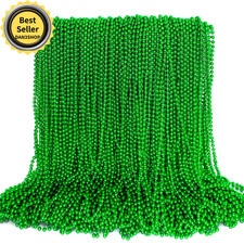 100PCS St Patricks Day Accessories, Green Beads Necklace, 33" Round.............